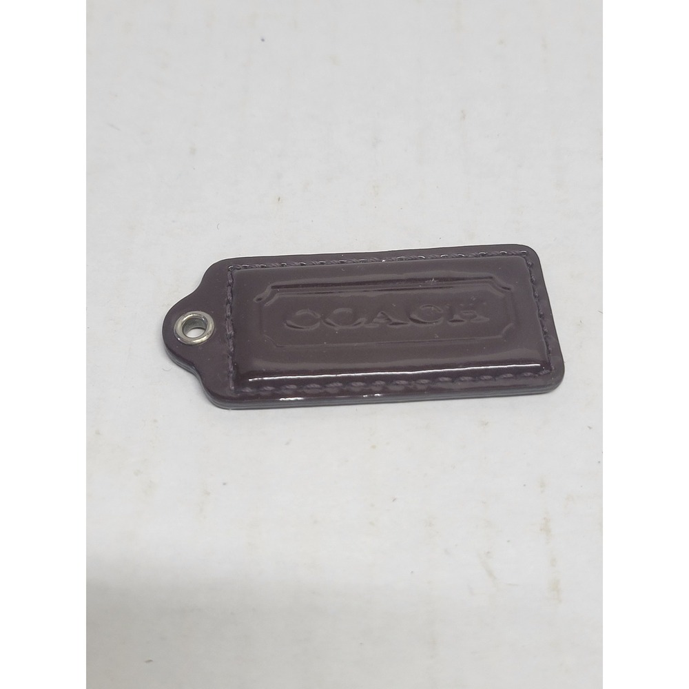 Coach brown Patent Leather Handbag Hangtag Replacement Charm Logo‎ Fob